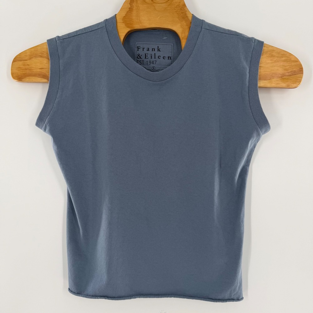 Frank & Eileen Tee Lab Blue Cotton Sleeveless Muscle Tee Tank Top LAB109HJ Small